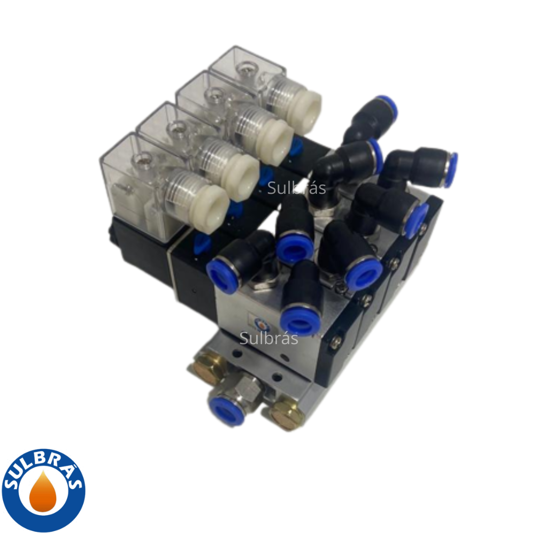 Válvula Pneumática com Manifold site kit reparo pneumatico